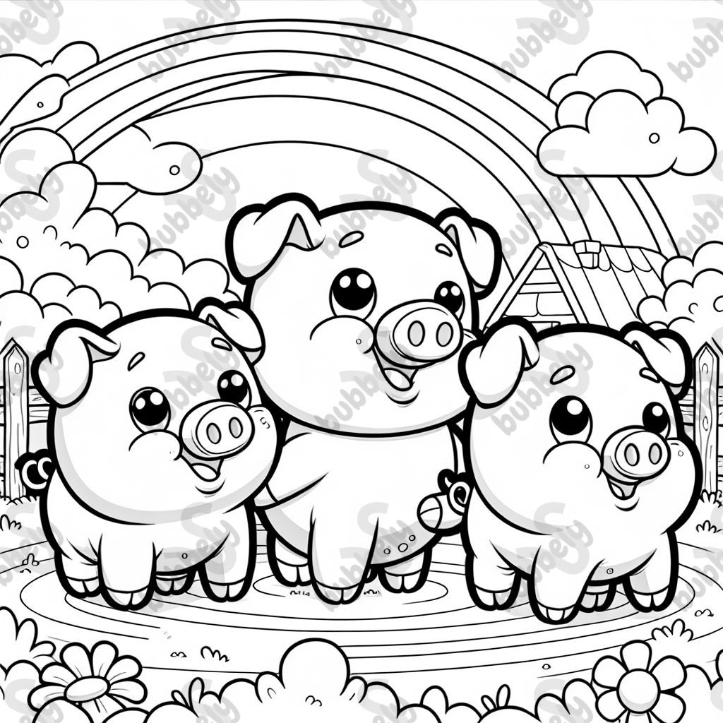 3 petits cochons de tailles différentes