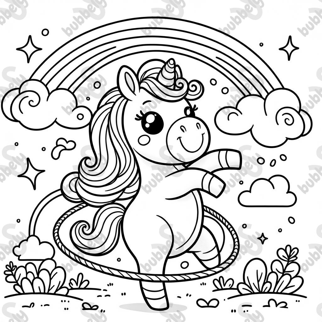 unicorn with hula hoop