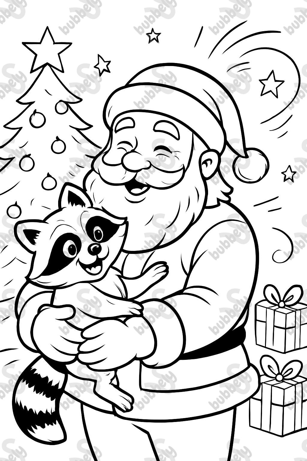 a raccoon on Santa's arm a raccoon on Santa's arm