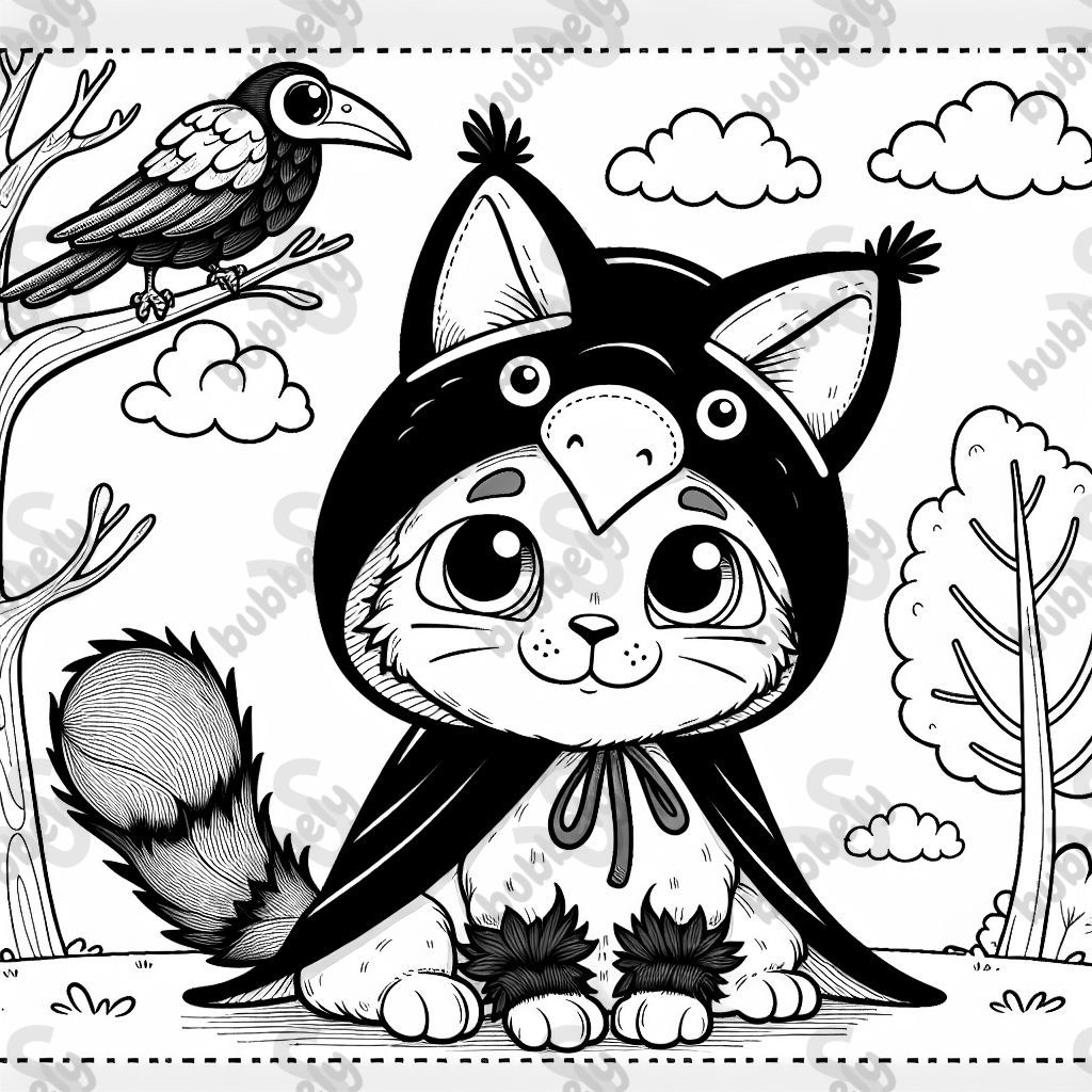 cat in a crow costume
