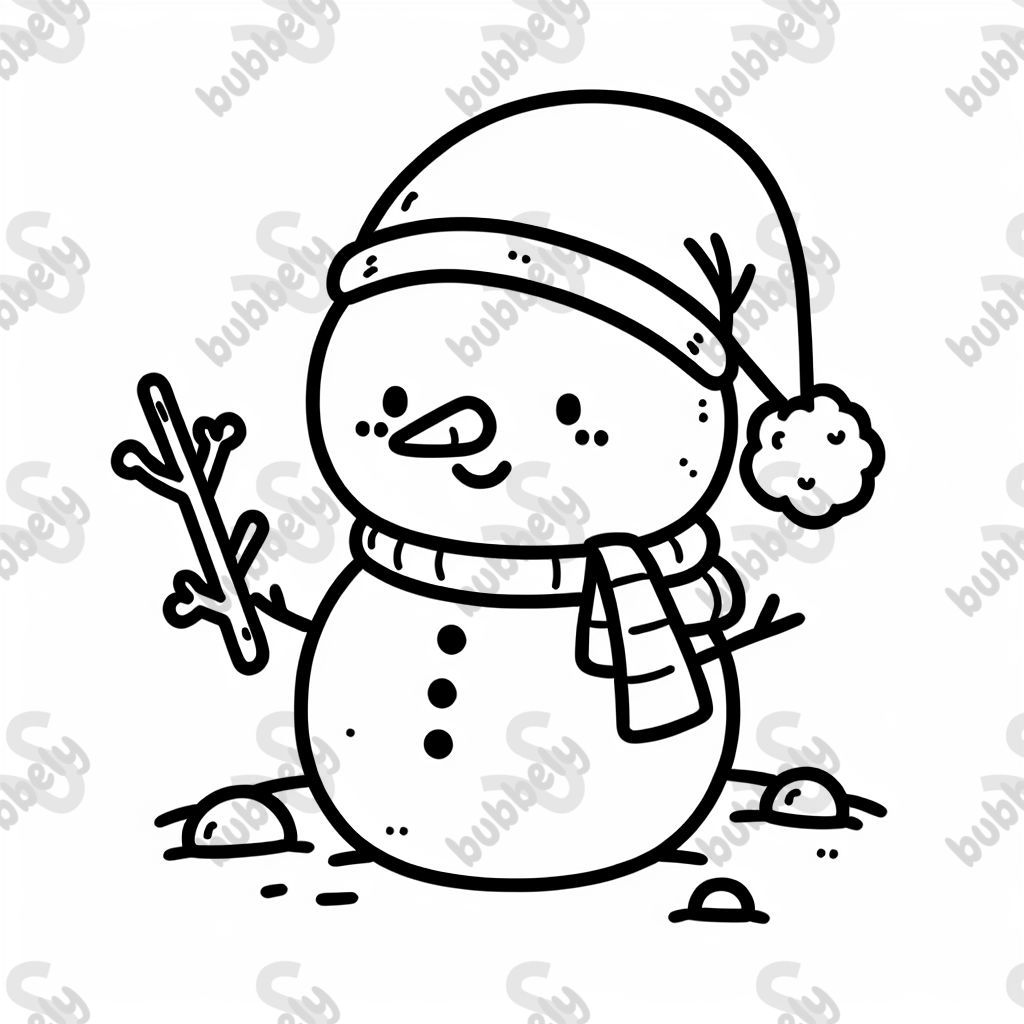 snowman in a santa hat