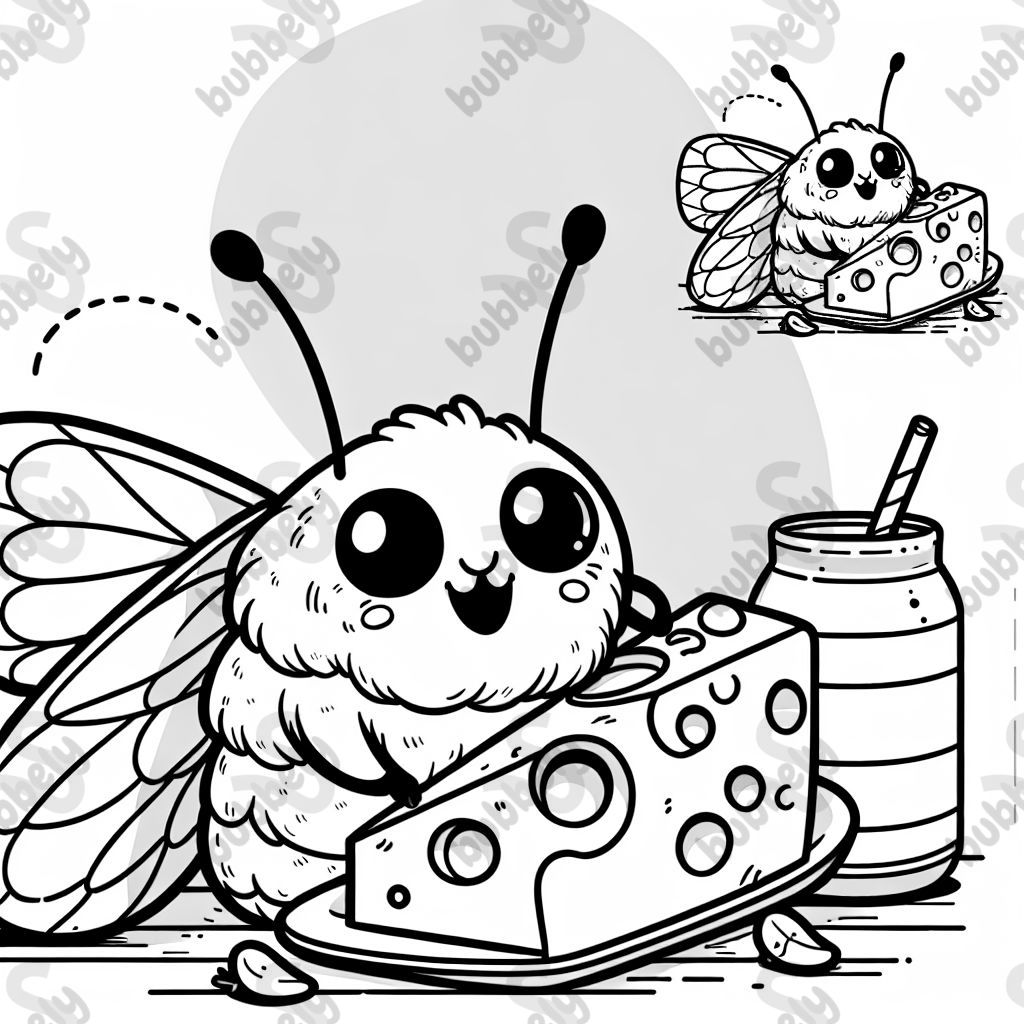 Eine Motte die Käse isst