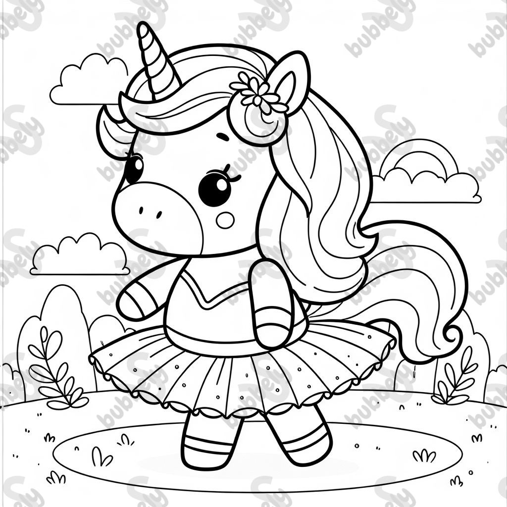 Un licorne portant un tutu.