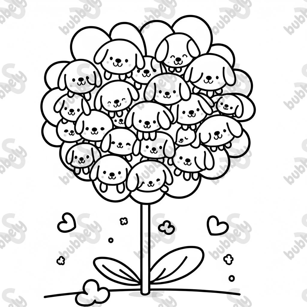 a flower made out of puppies