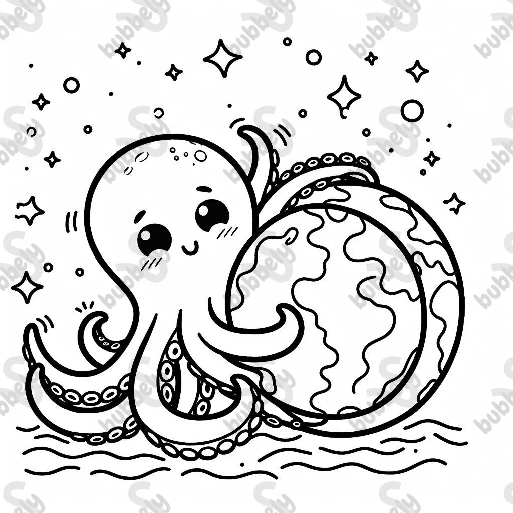 octopus hugging the earth