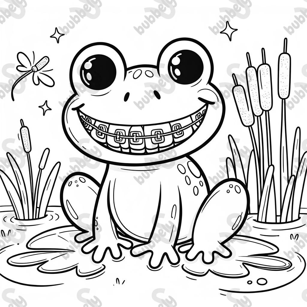 Frosch mit zahnspange