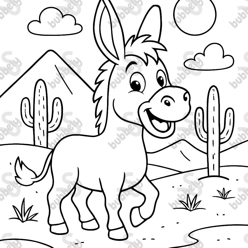 a donkey in the desert