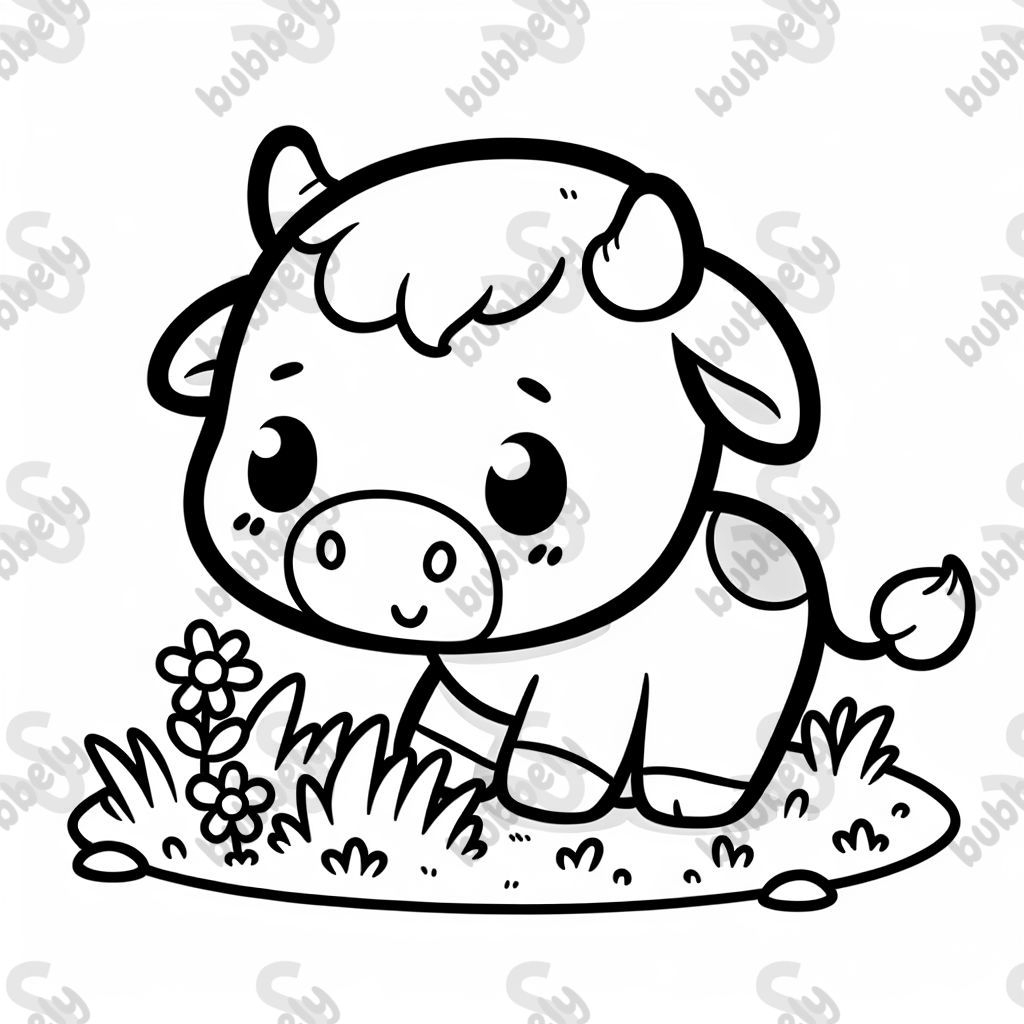 a cute cow grazing