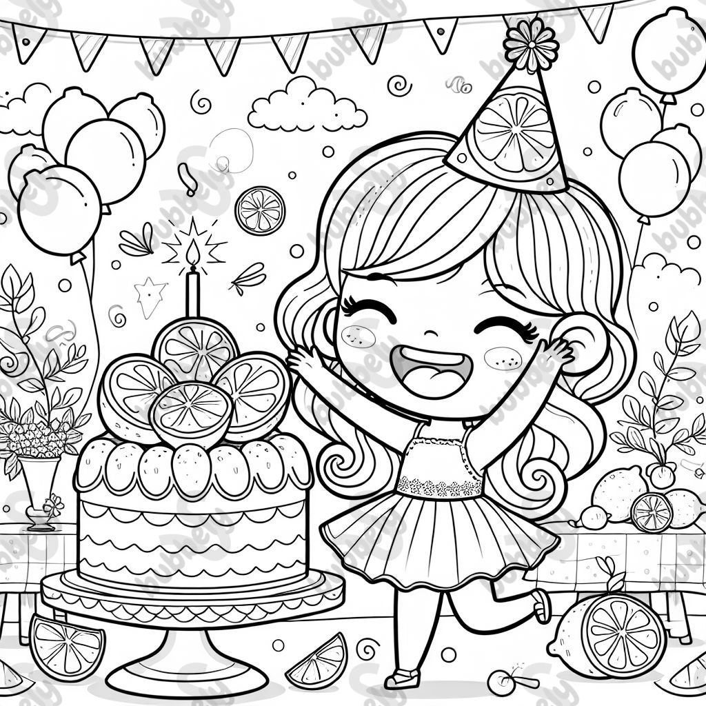 Birthday girl with a lemon party