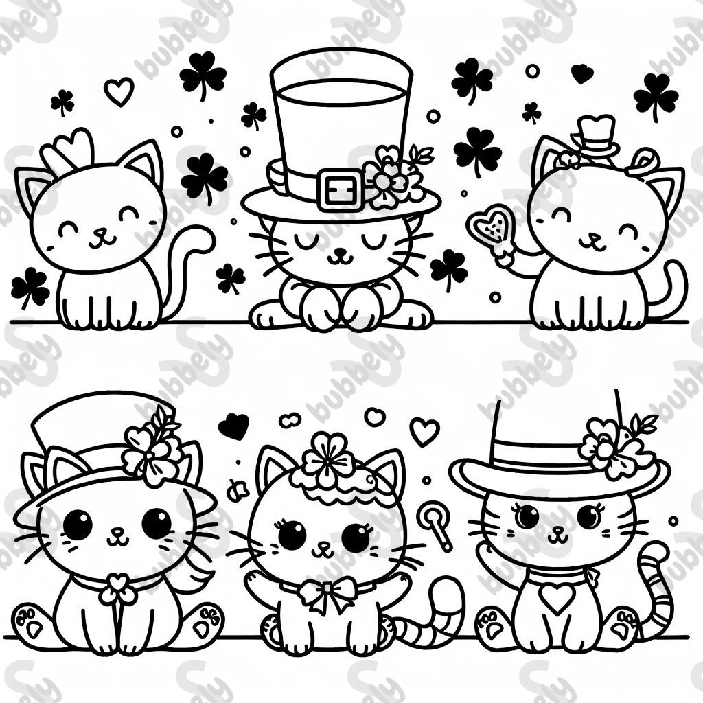 St. Patrick's Day themed picture but cute with cats. St. Patrick's Day themed picture but cute with cats.