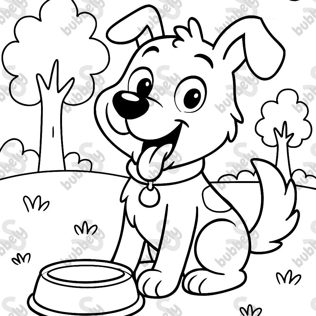dog with bowl