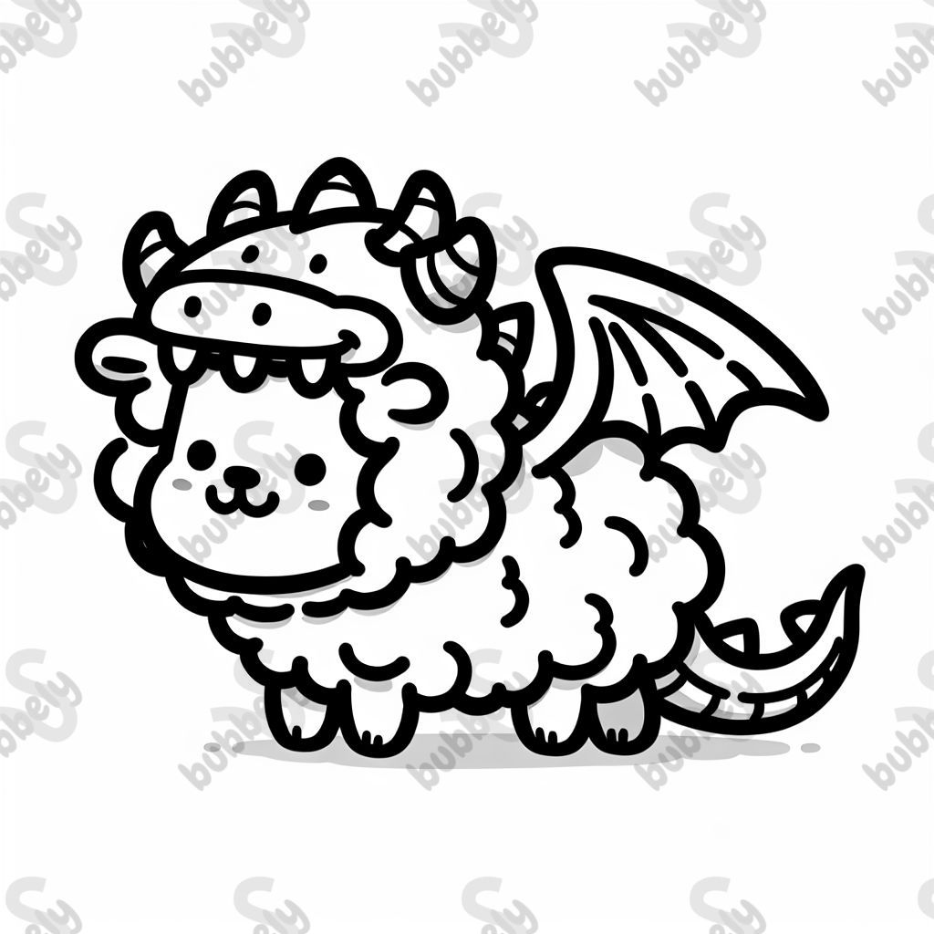 Ein schaf im drachenkostüm