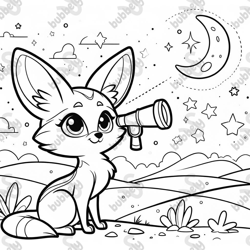 Fennec fox stargazing