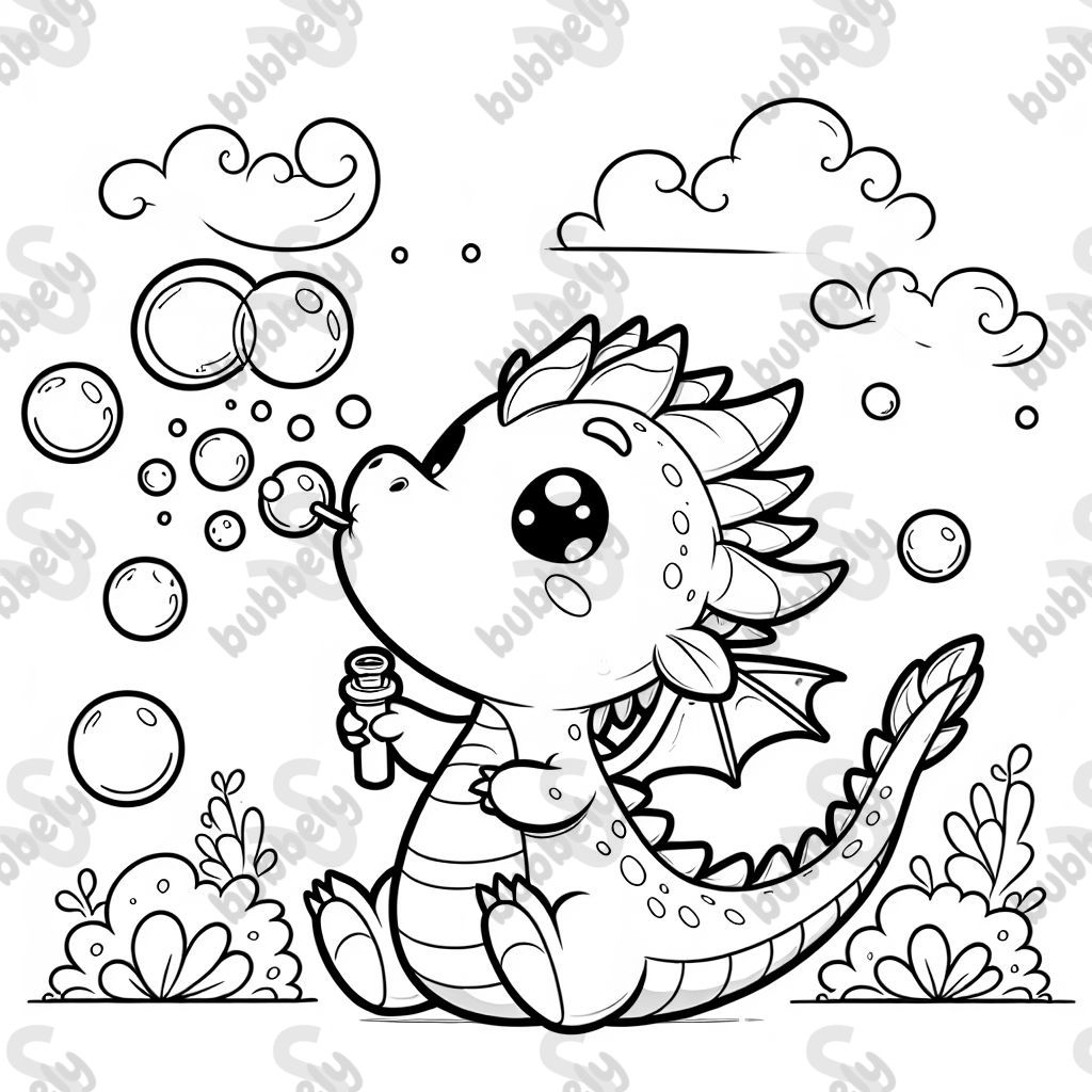dragon blowing bubbles