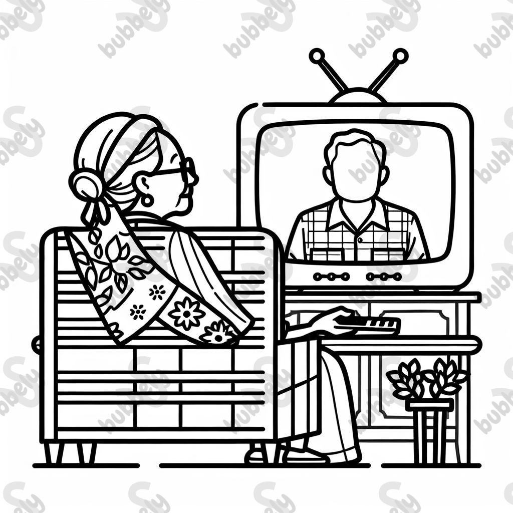 grand-mère regardant la télévision grand-mère regardant la télévision