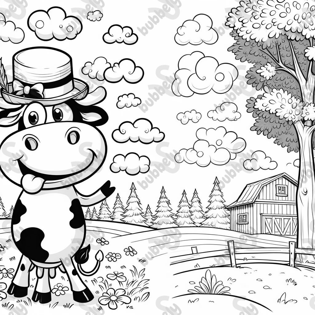 vache avec un chapeau drôle