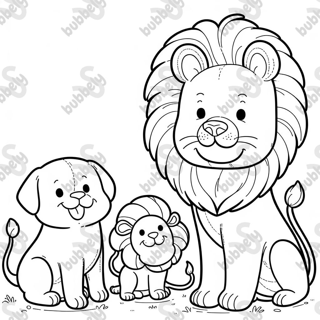 Dogs and lion easy