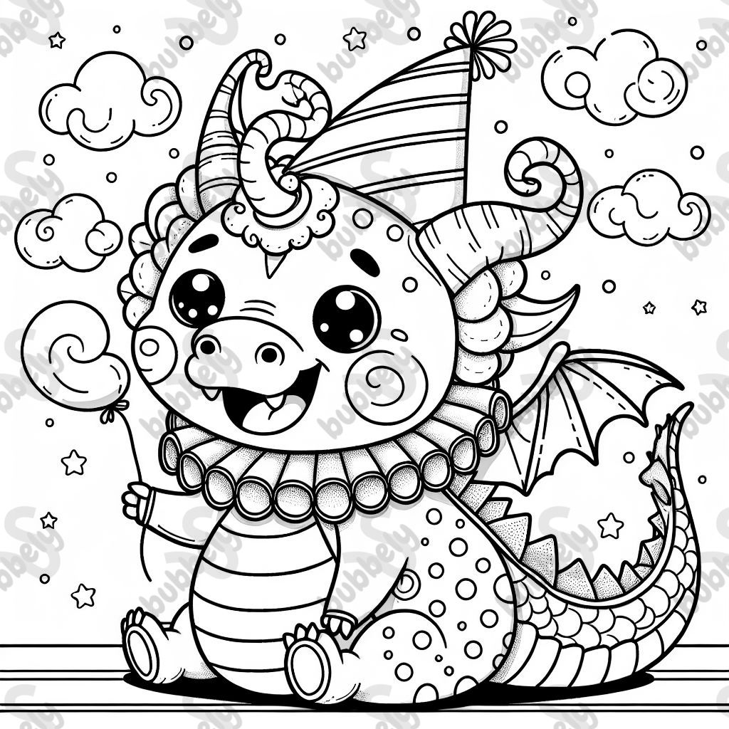 Ein lustiger clown drache