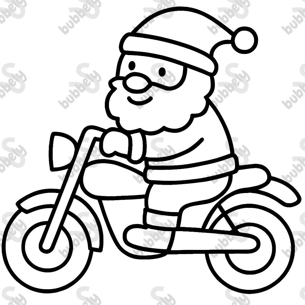 Père Noël sur une moto