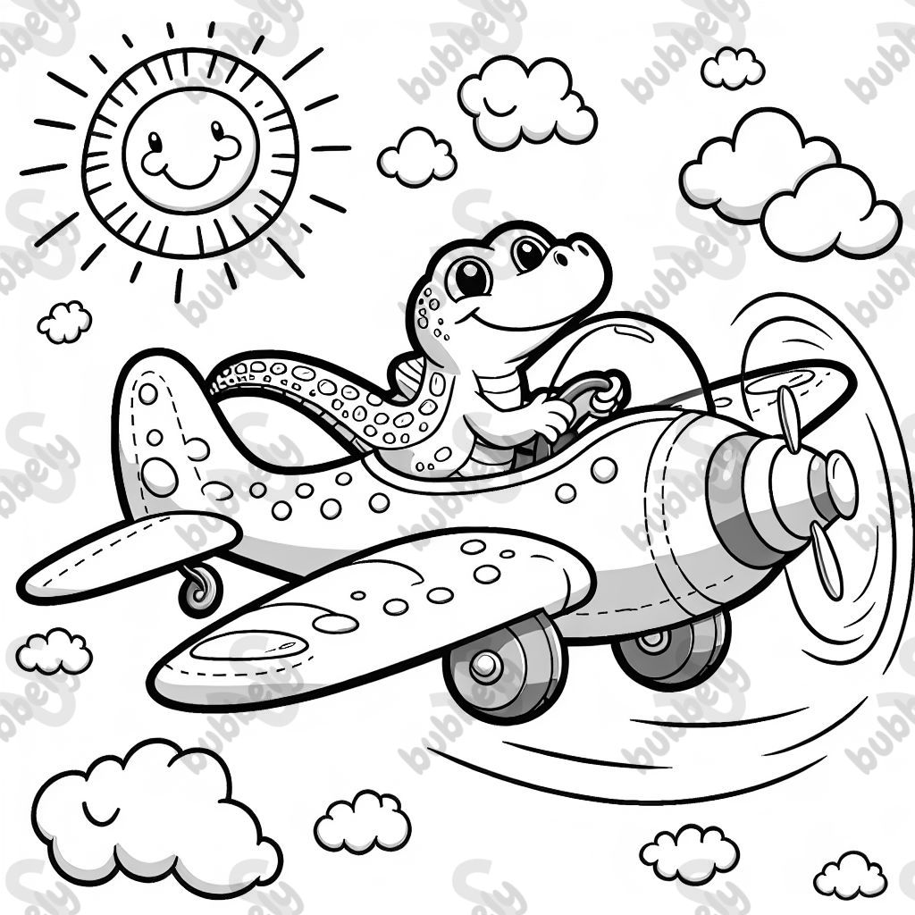 Lizard with a airplane