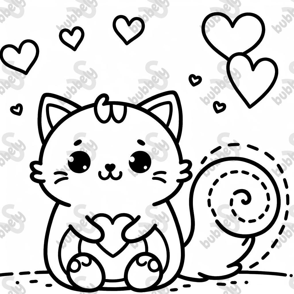 eine süße katze mit herzen