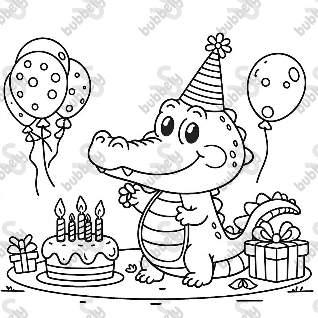 Ein geburtstagskrokodil