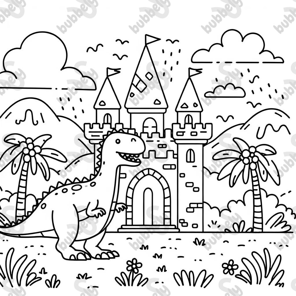 A dino called Rudy at a castle