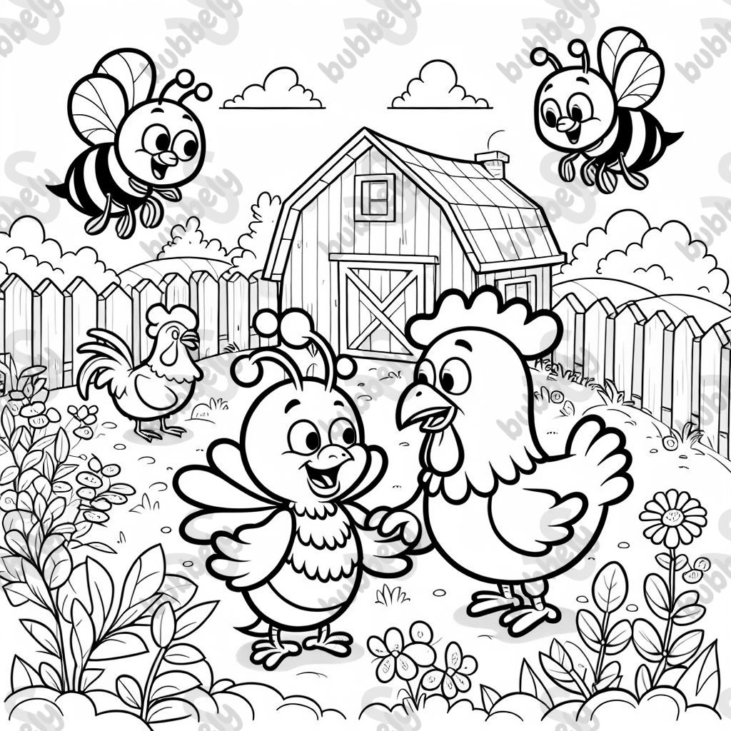 Bees talking with chickens