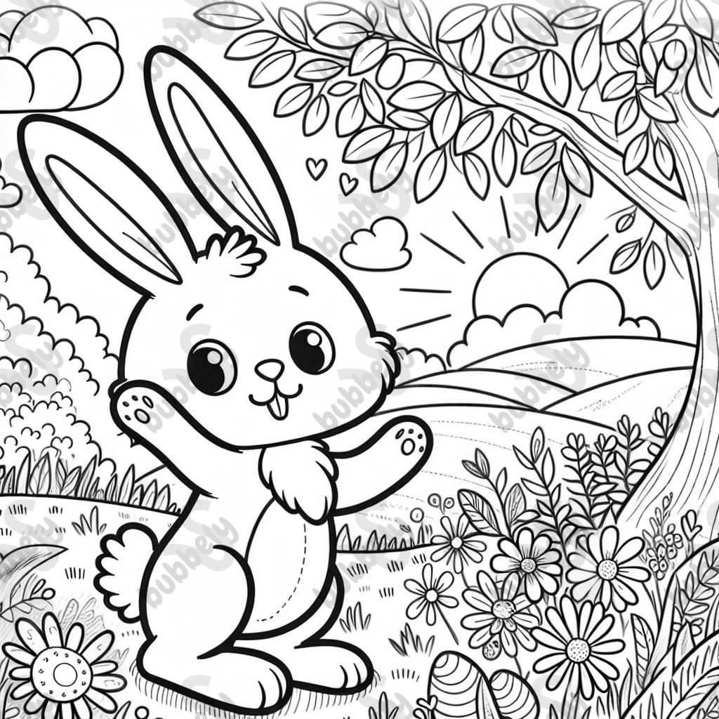 Easter bunny in the meadow