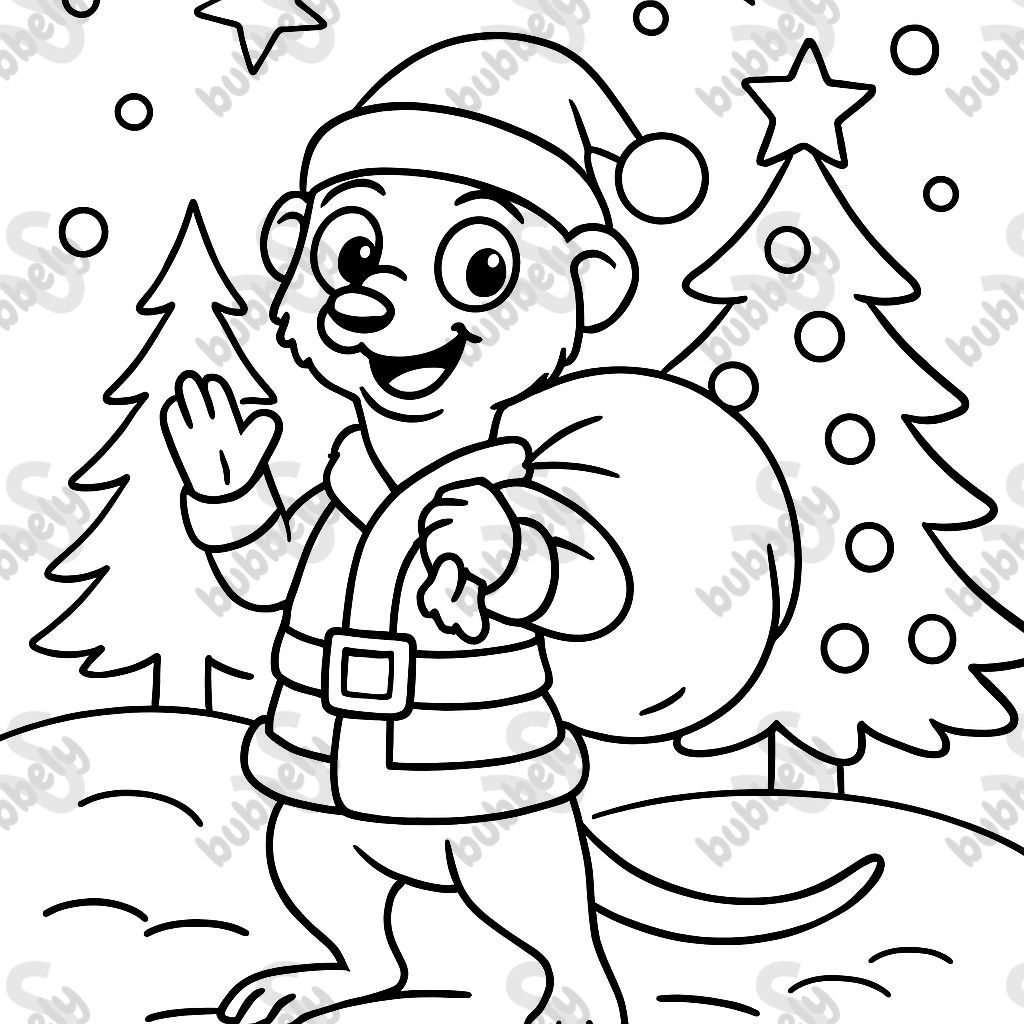 Meerkat as Santa Claus