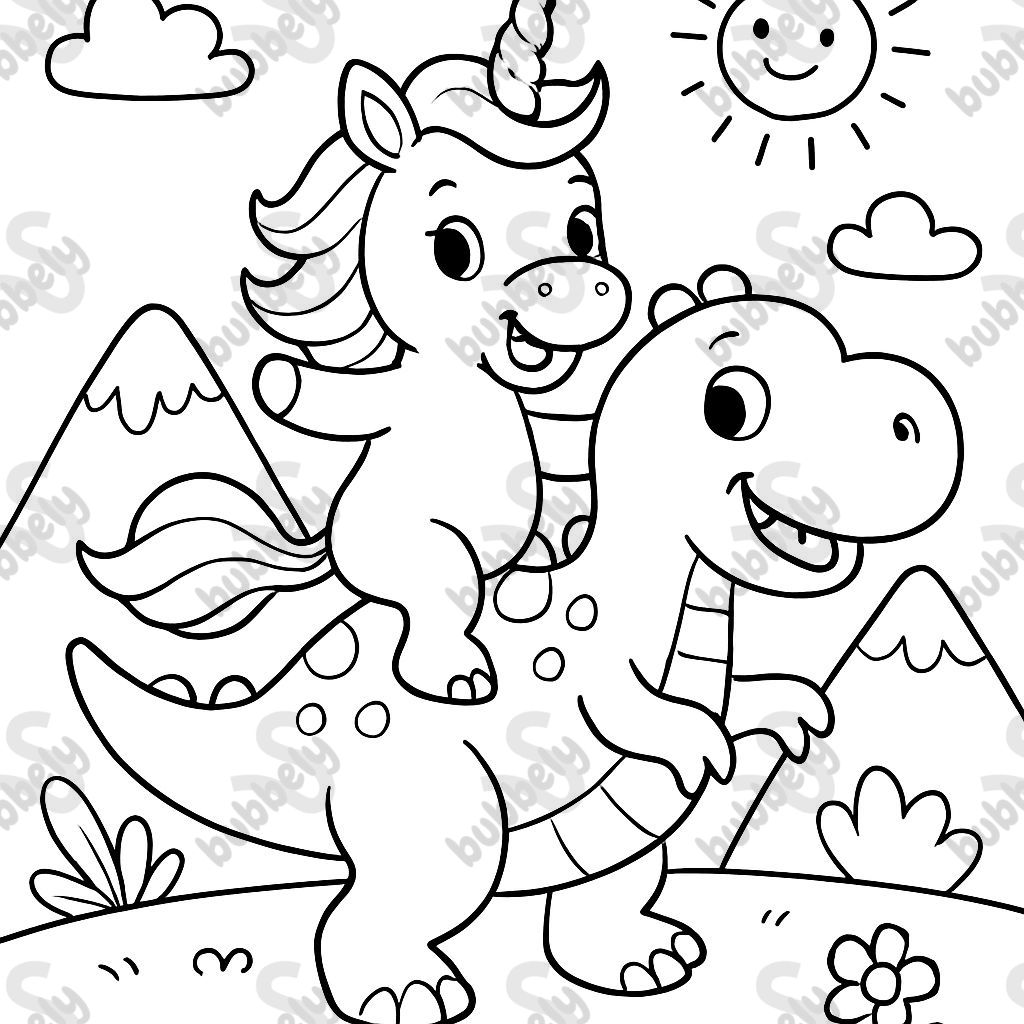 unicorn on a dinosaur
