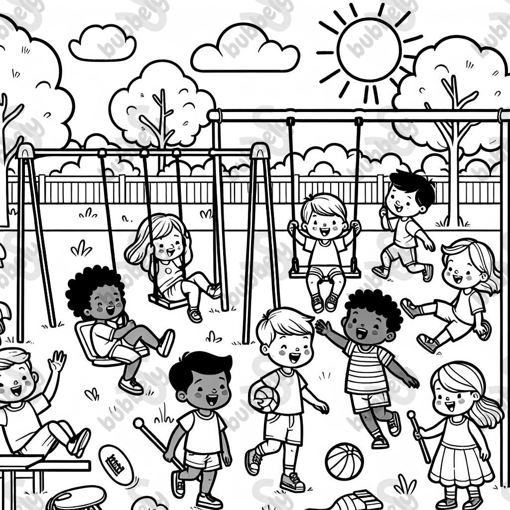 Enfants jouant au parc