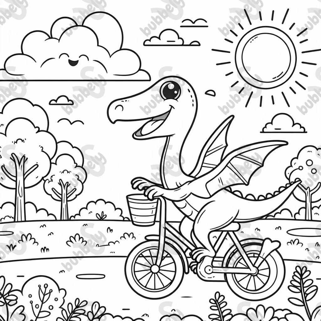 fahrradfahrender Pterodactylus