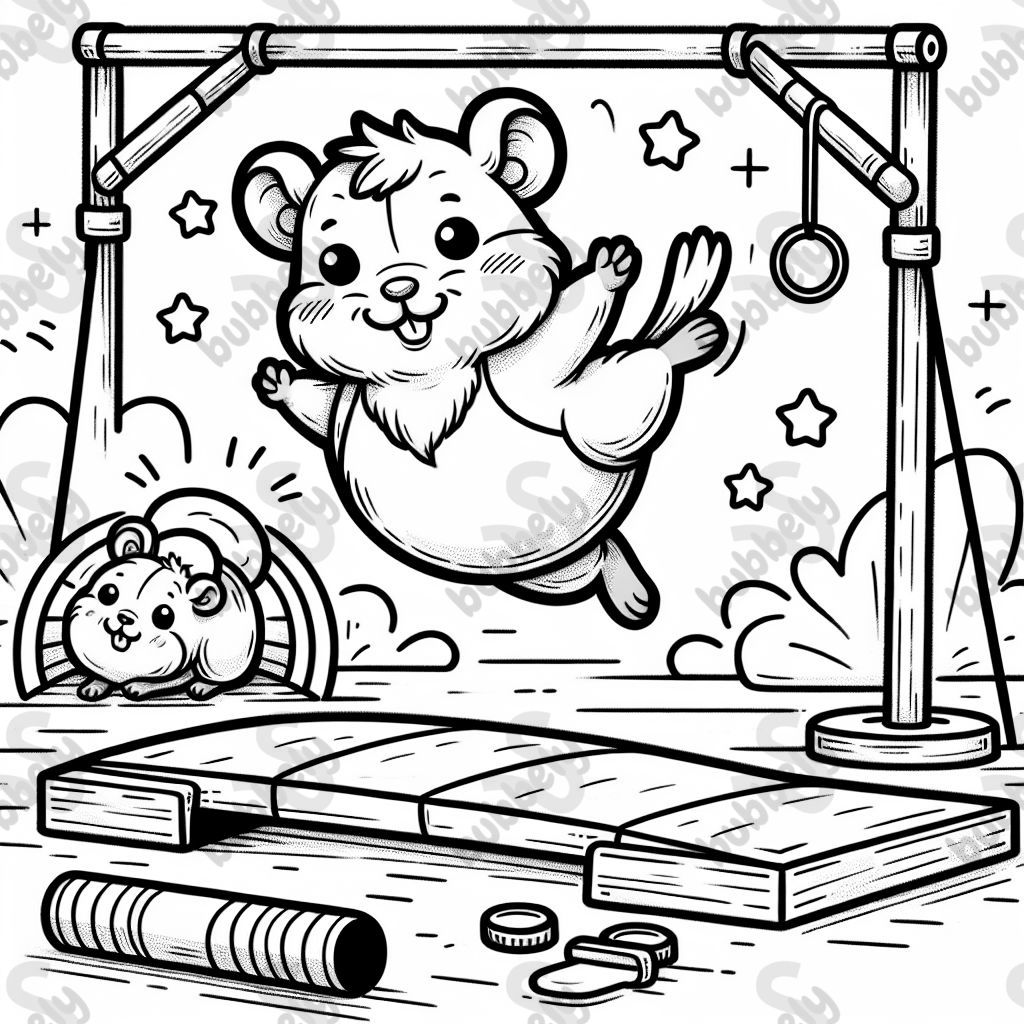 Einen hamster der turnt