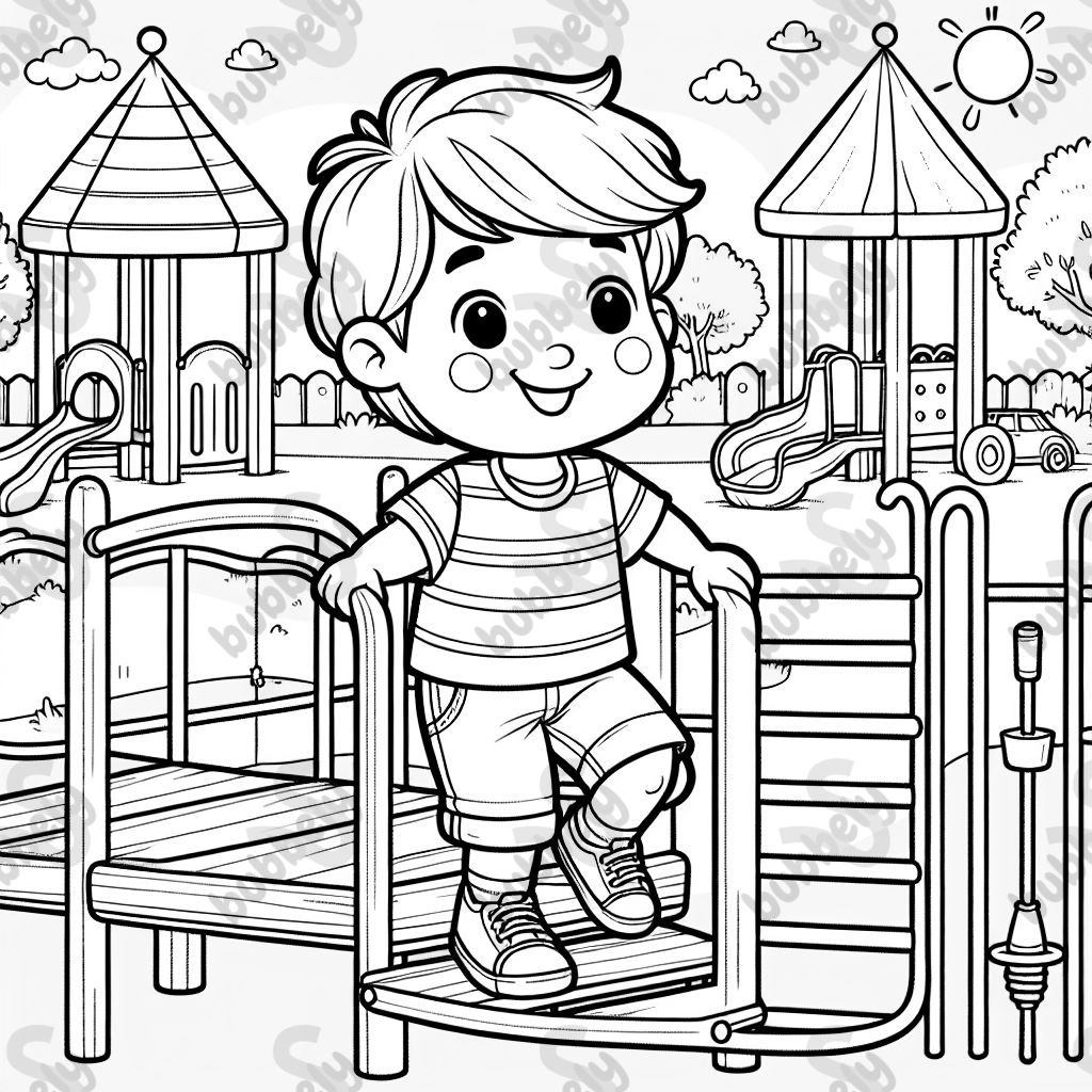 Kind auf dem Spielplatz einfach