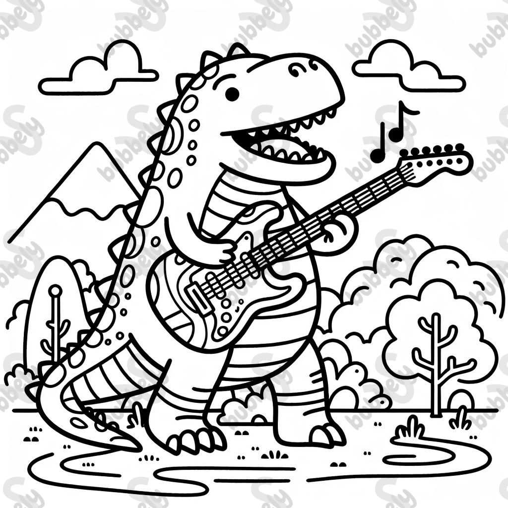 Godzilla der E-Gitarre spielt
