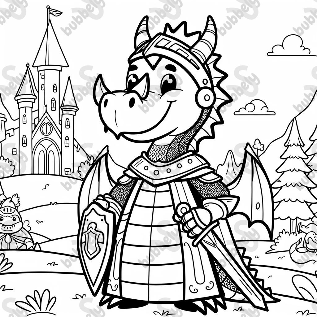 un dragon en armure de chevalier