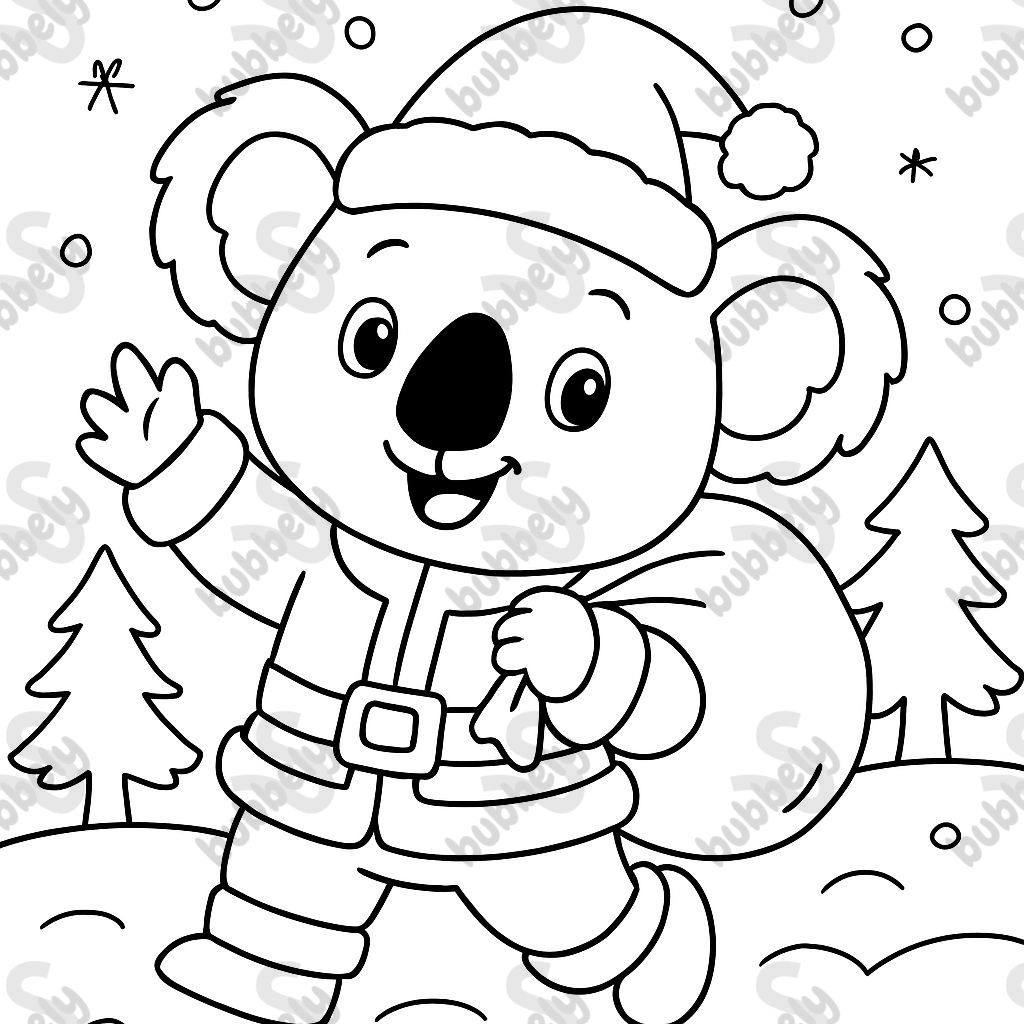 Koala in Christmas Suit