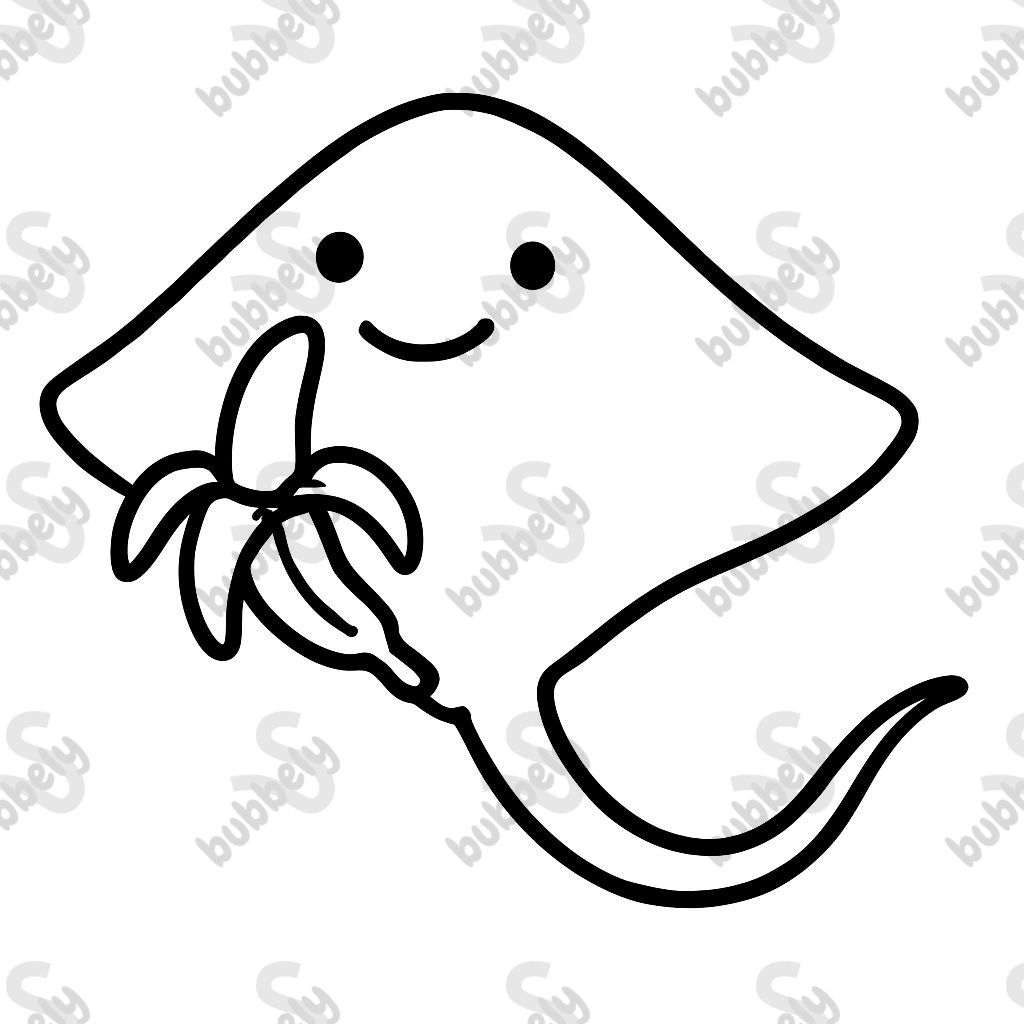 A ray eating a banana