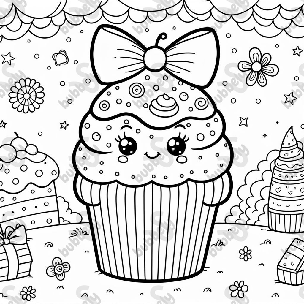 cupcake wearing a bow
