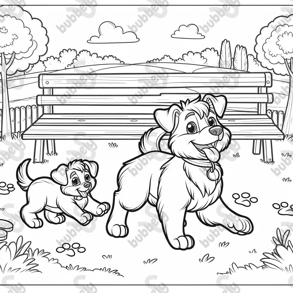 Puppy and mom at dog park