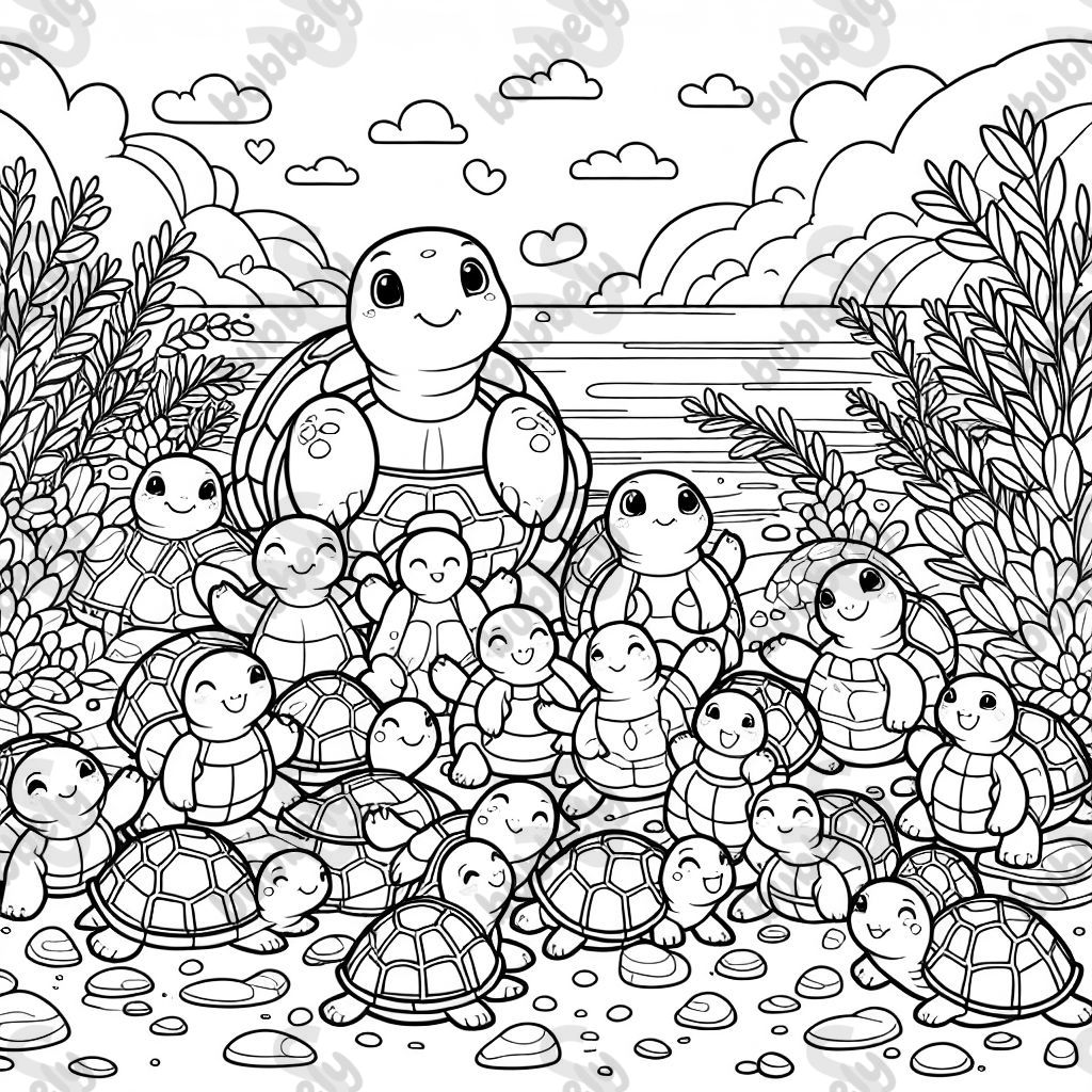 a turtle kindergarten with many baby turtles and large caregivers a turtle kindergarten with many baby turtles and large caregivers