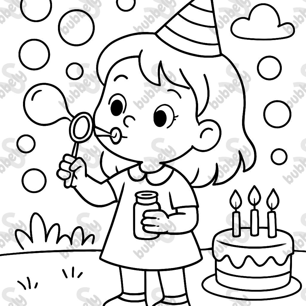 Girl birthday bubbles