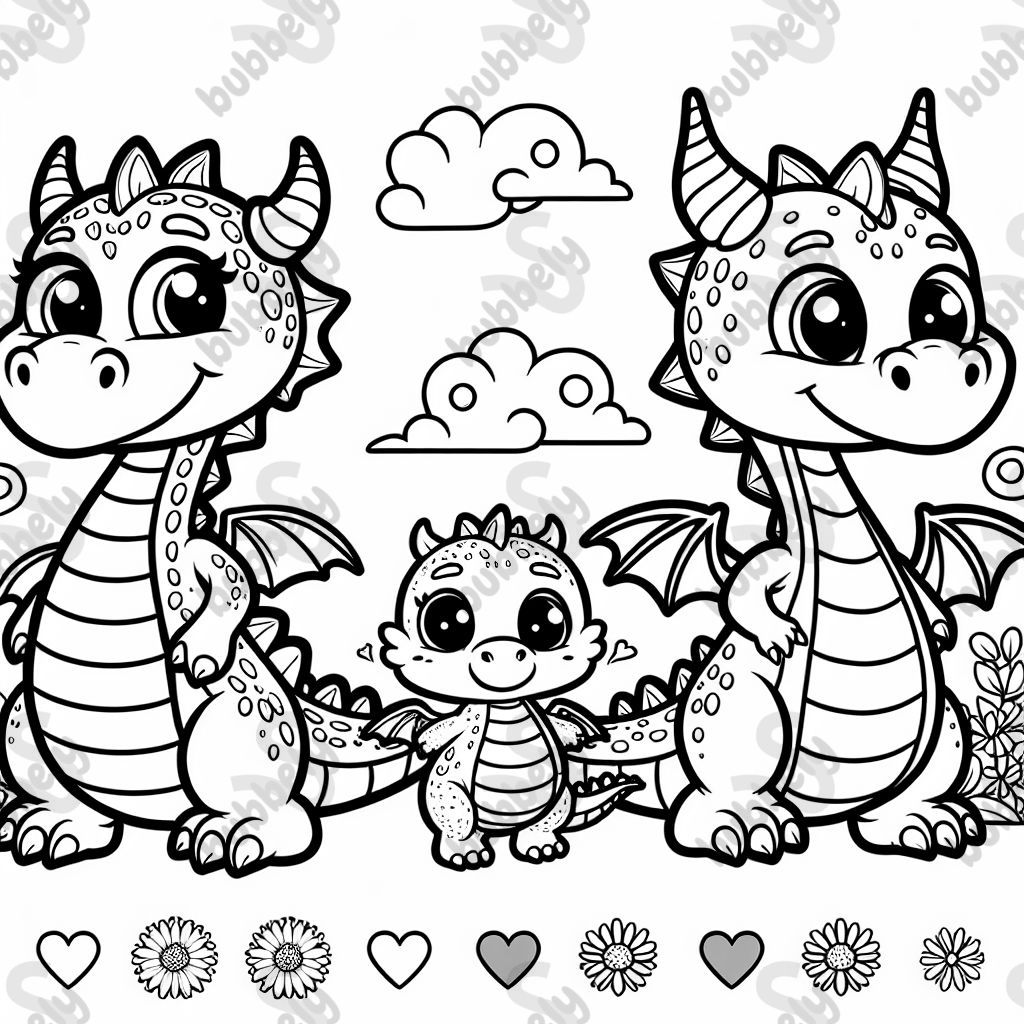 Dragon family Mom Dad Baby Child
