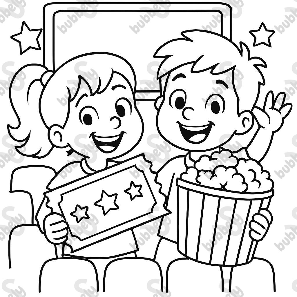 A movie ticket with popcorn