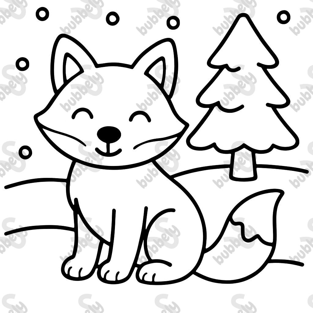 a beautiful winter landscape with a fox