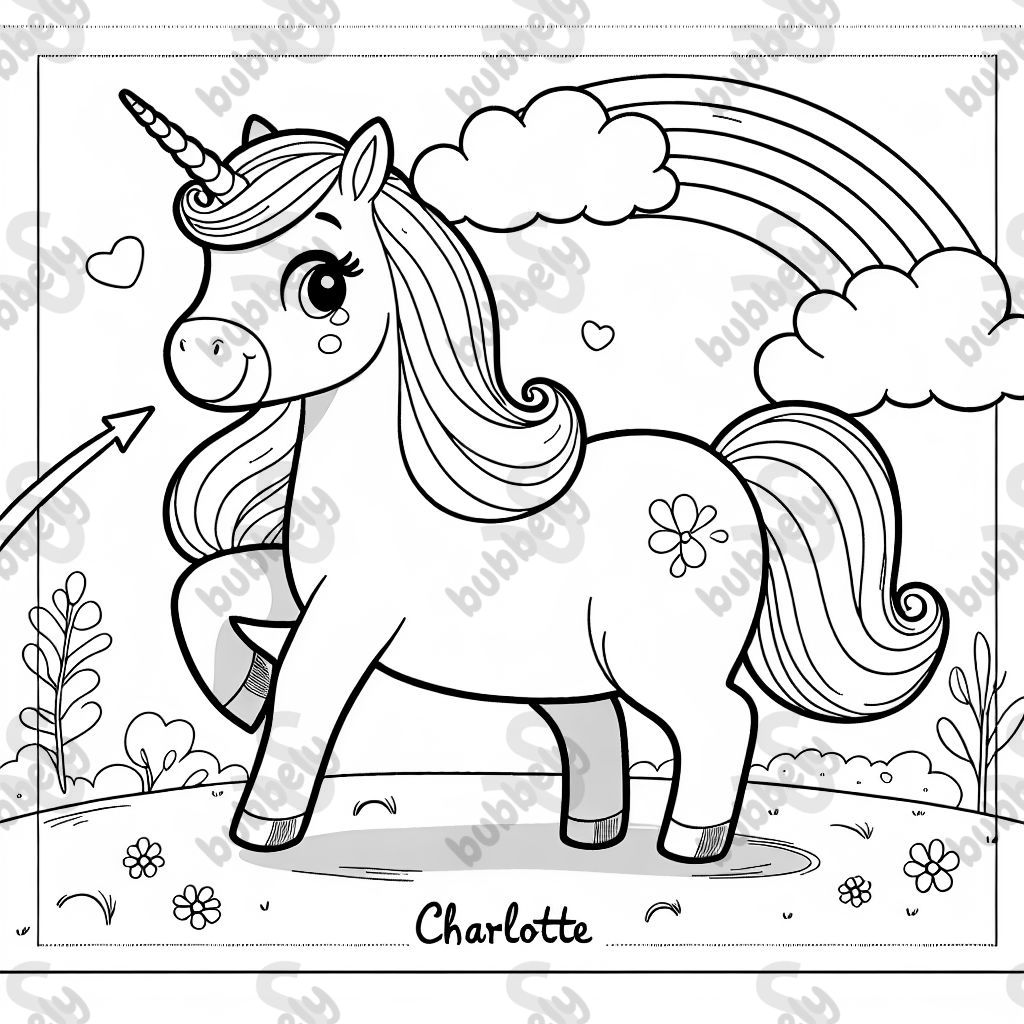 Licorne avec 'charlotte'