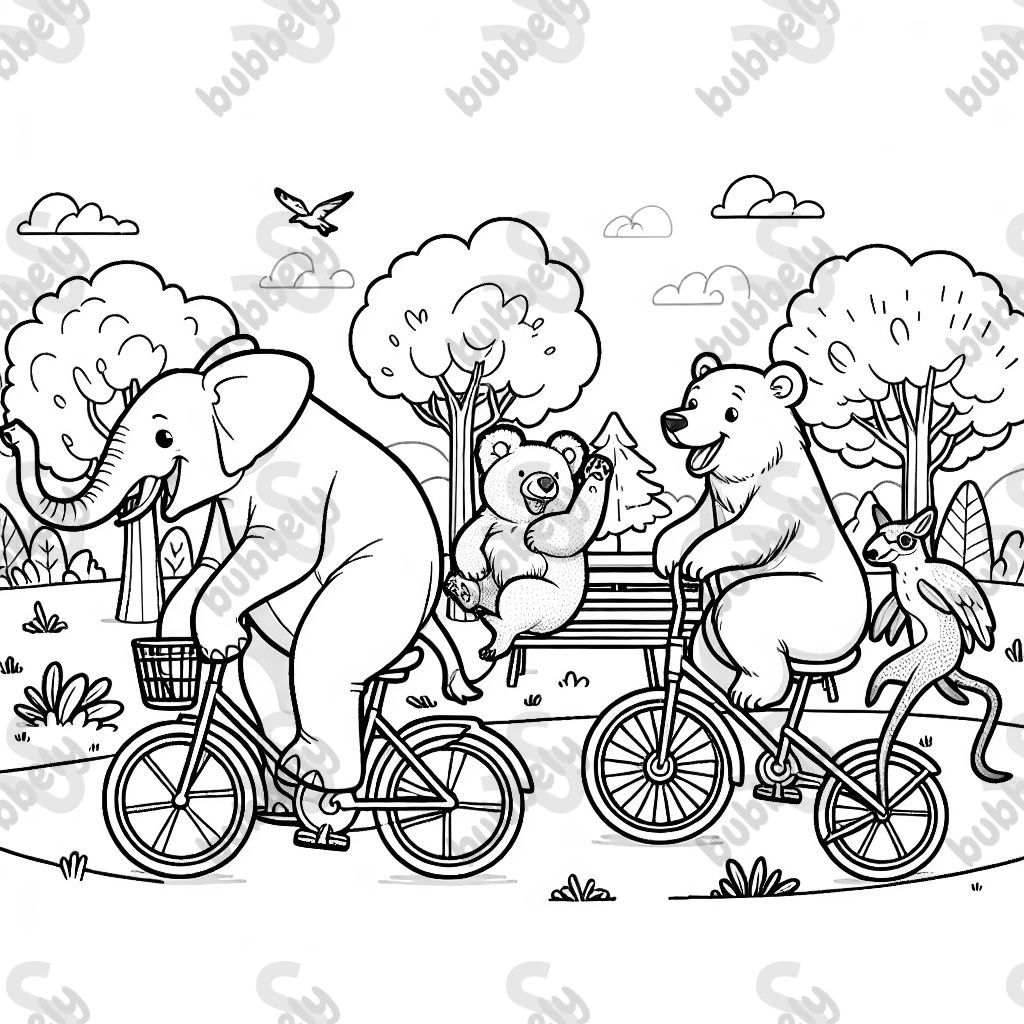 Cycles animals in  park