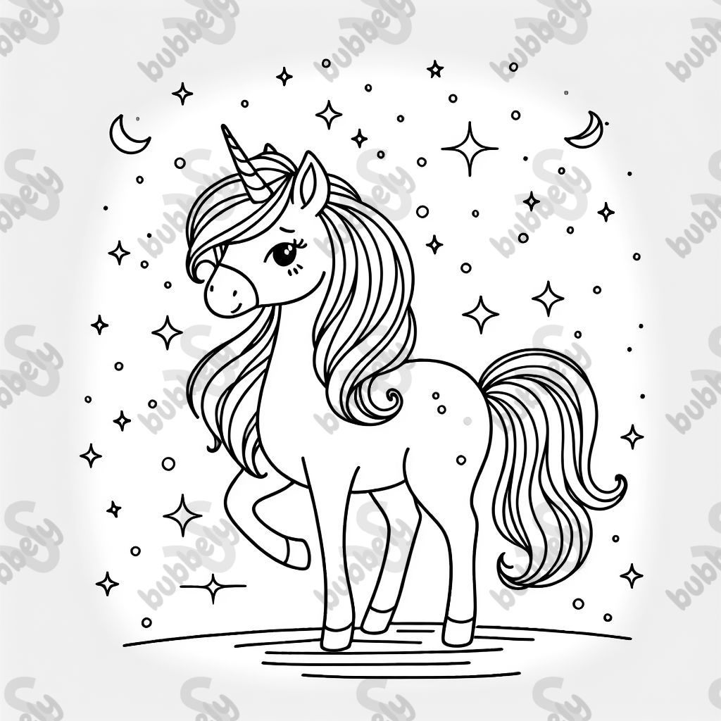 A unicorn is a mythical horse with a single long horn on its forehead. It is often associated with magic and beauty and is depicted in many stories as a friendly and mystical creature.