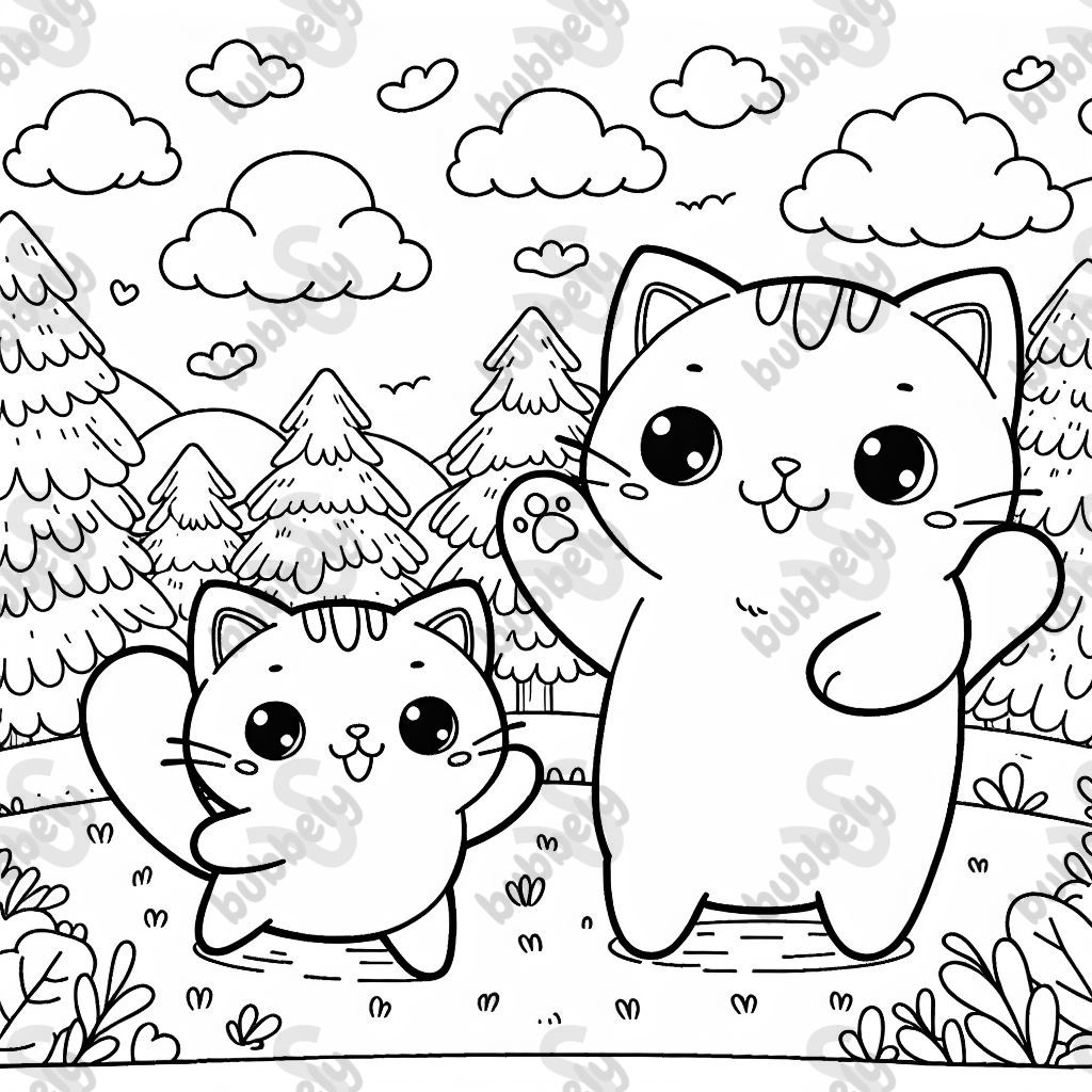 eine kleine und eine große katze